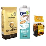 Зерновой кофе, черный чай и напиток